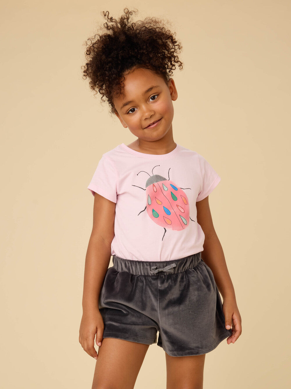 Rainy Ladybug Graphic Tee - Pink Lady