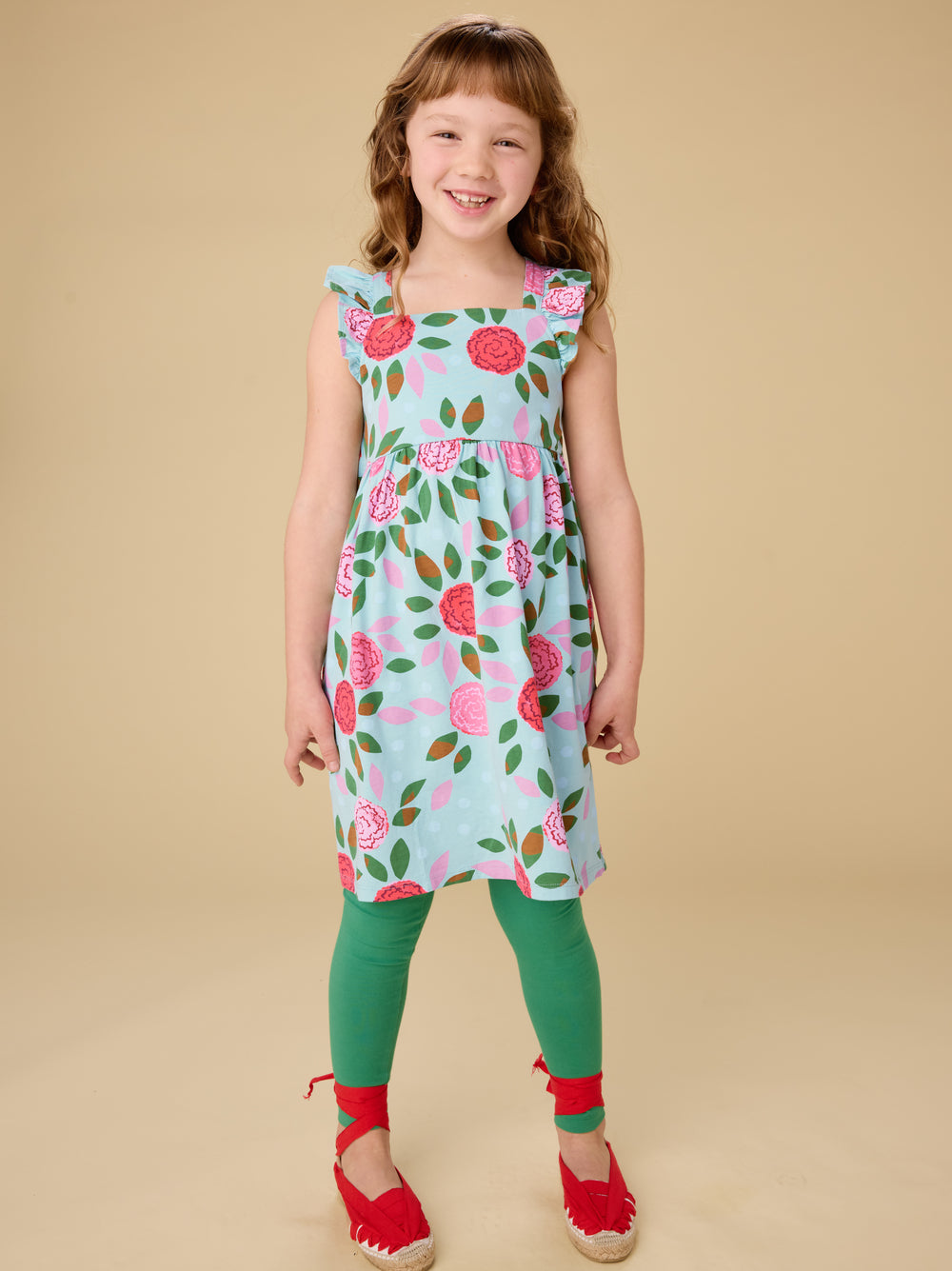 Ruffle Strap Dress - Spinning Carnations