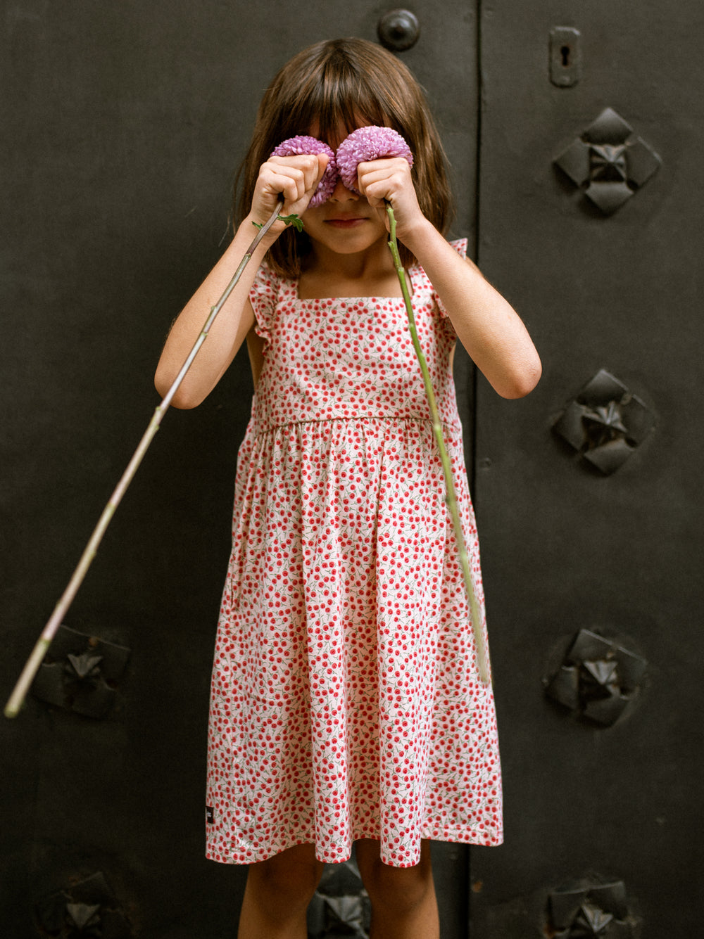 Ruffle Strap Dress - Mini Rose Toss