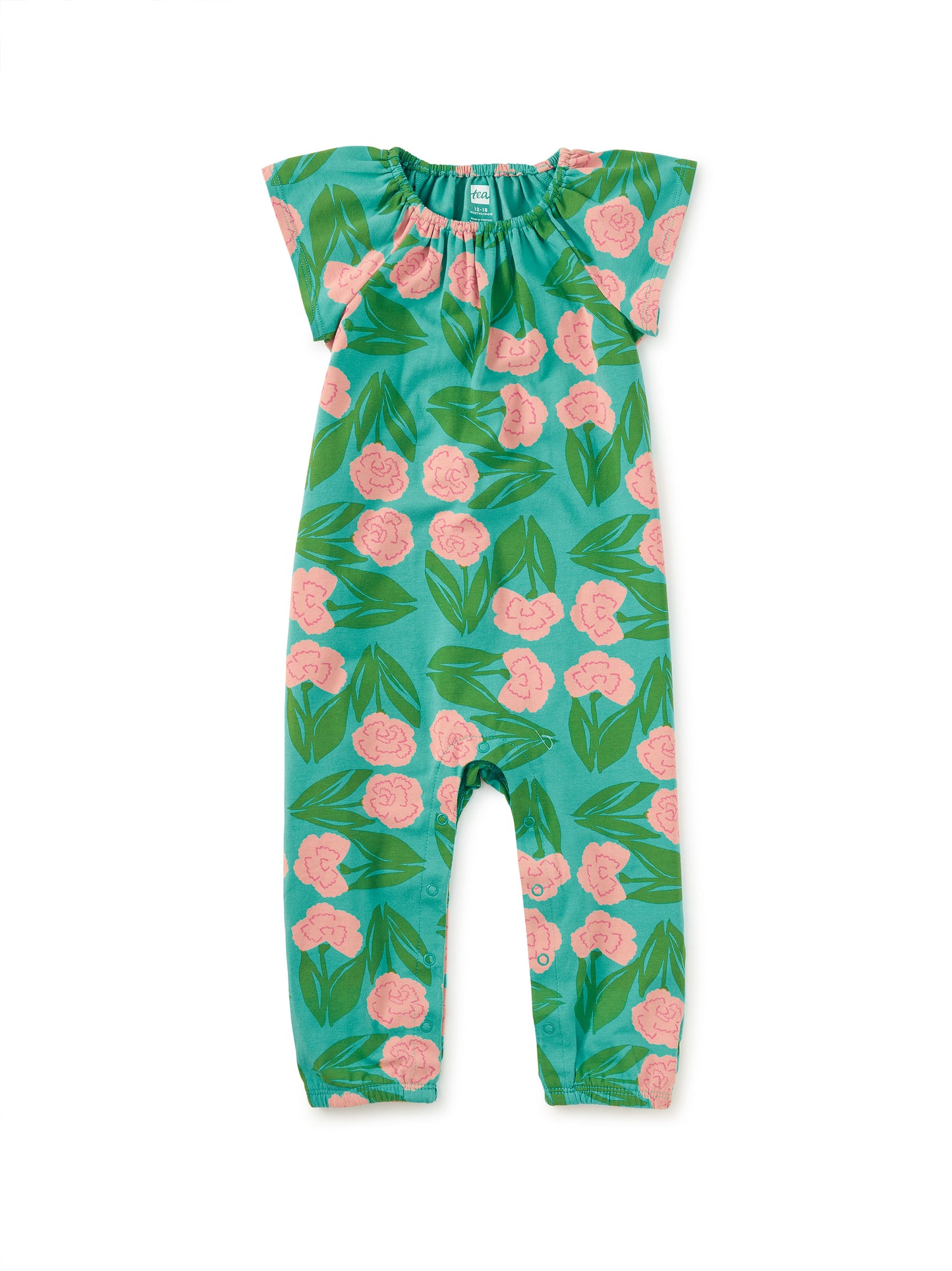 Carnation Tulip Sleeve Baby Romper