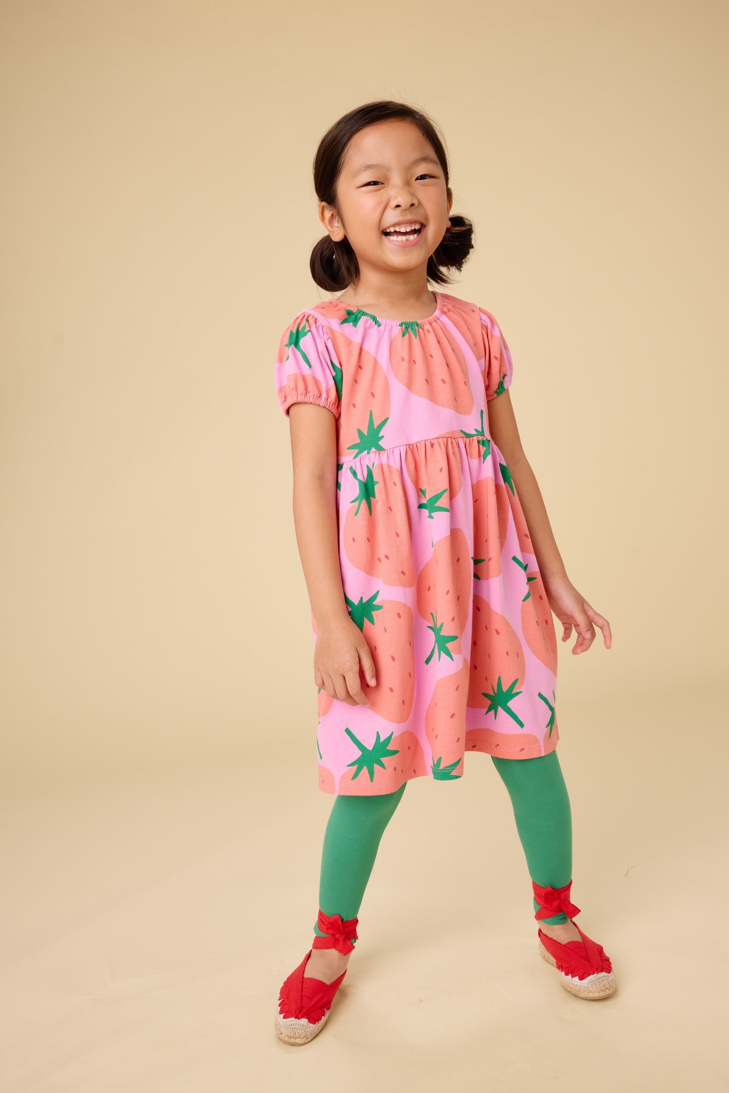 Fresas Puff Sleeve Empire Dress