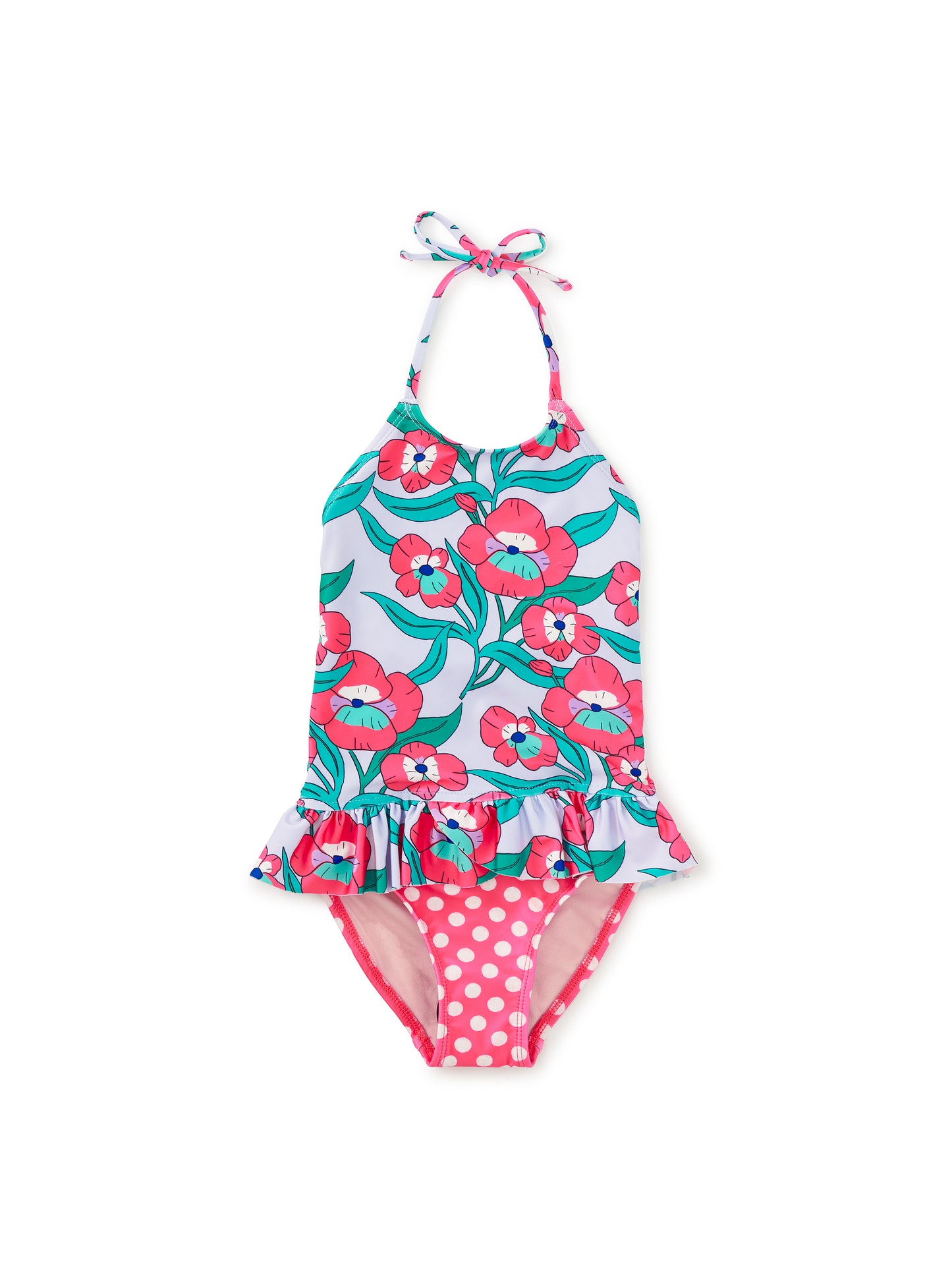 Peplum One-Piece Swimsuit - Nouveau Poppy