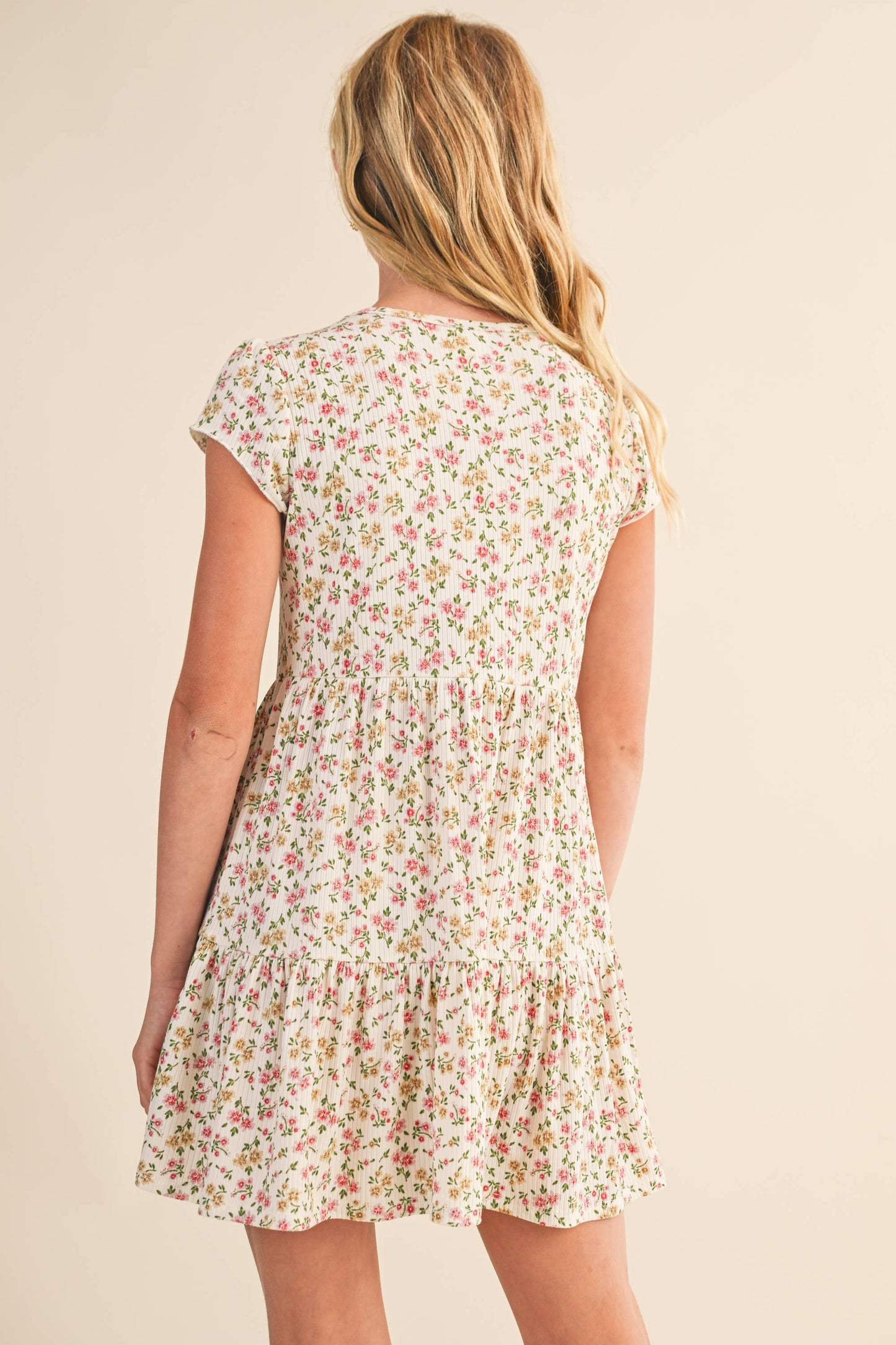 BUTTON DOWN TIERED DRESS