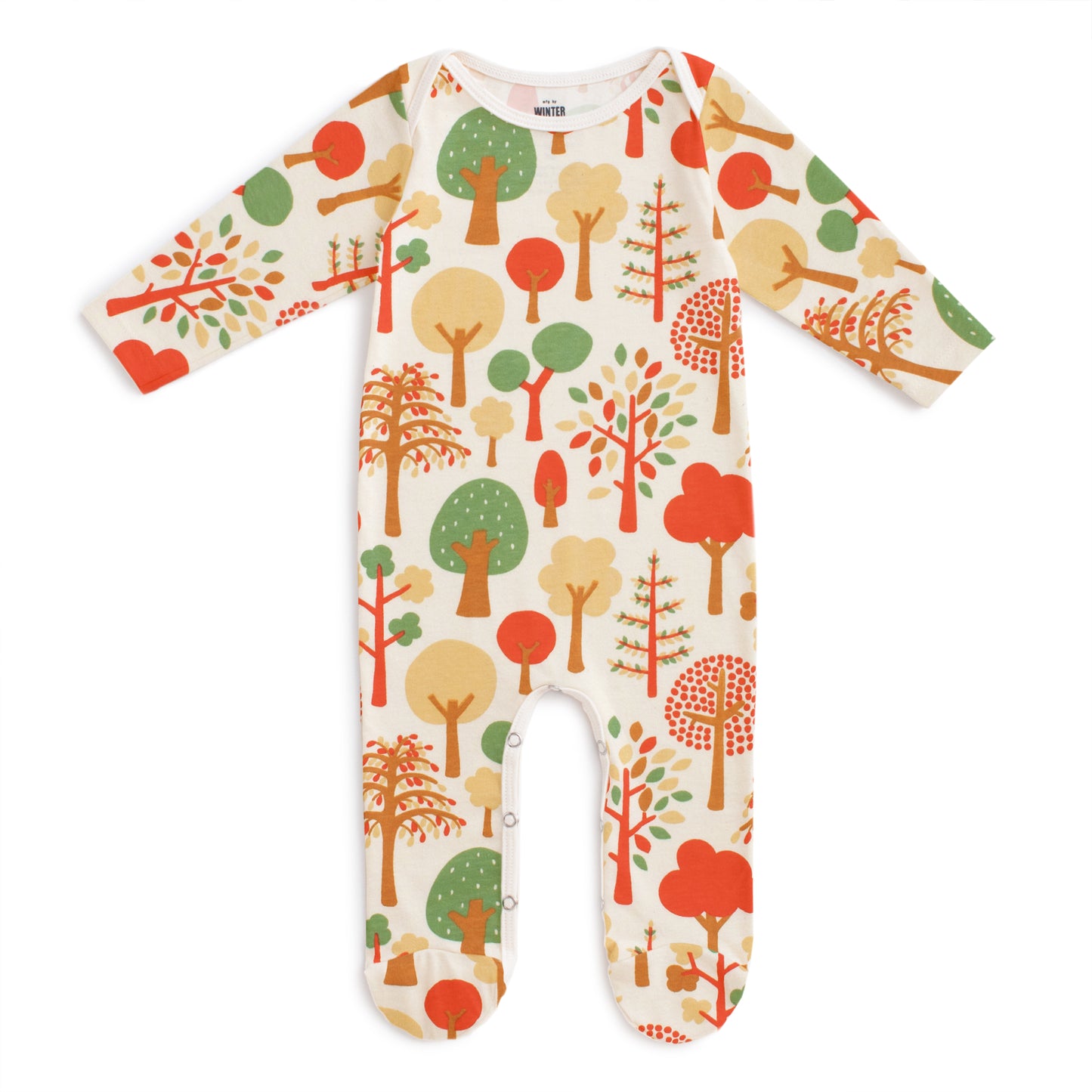 Orange Trees Footed Romper