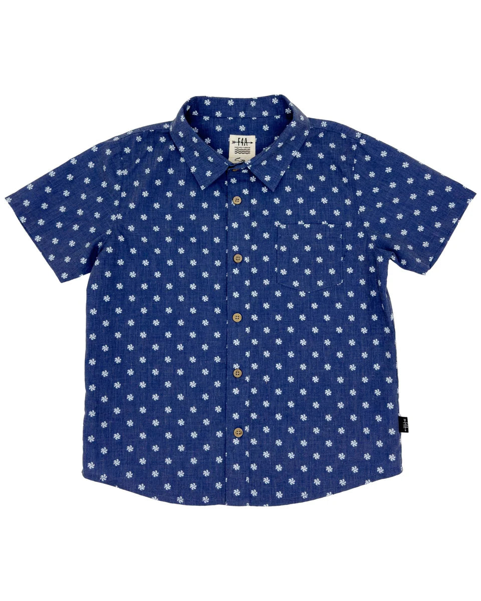 Flower Dial Button Down - Twilight