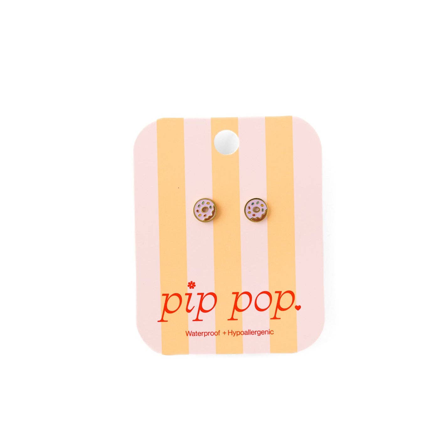 Donut Stud Earrings - Hypoallergenic, Flat Back, Girl Gift