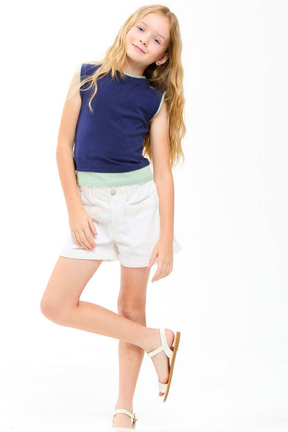 Color Blocked Sleeveless Layered Top