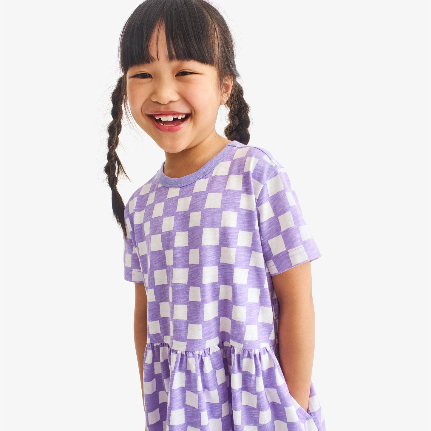 Kids check easy dress