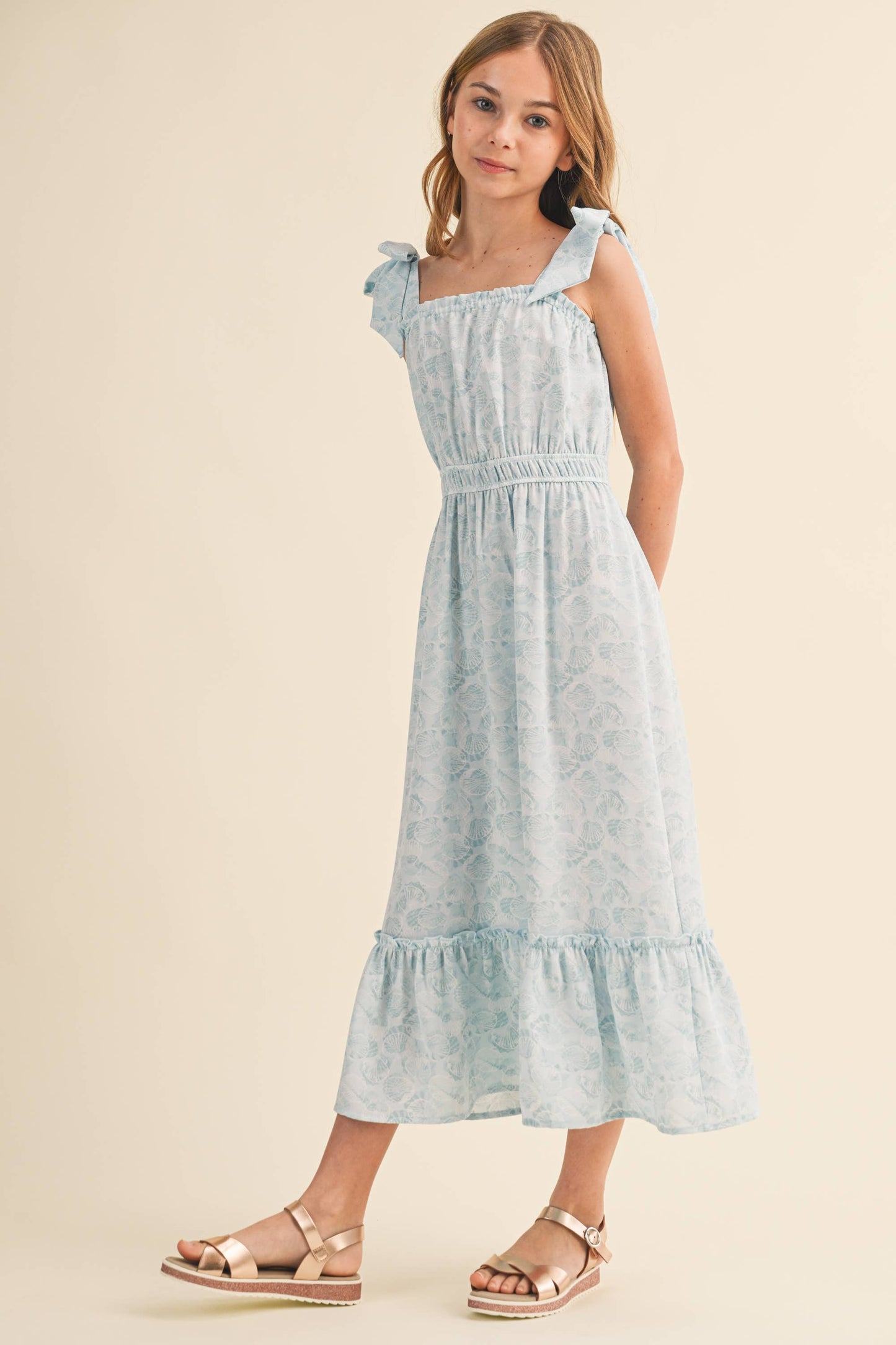 TWEEN GIRLS KIDS STRAPPY JULIETTE WAIST MIDI DRESS (7-12)