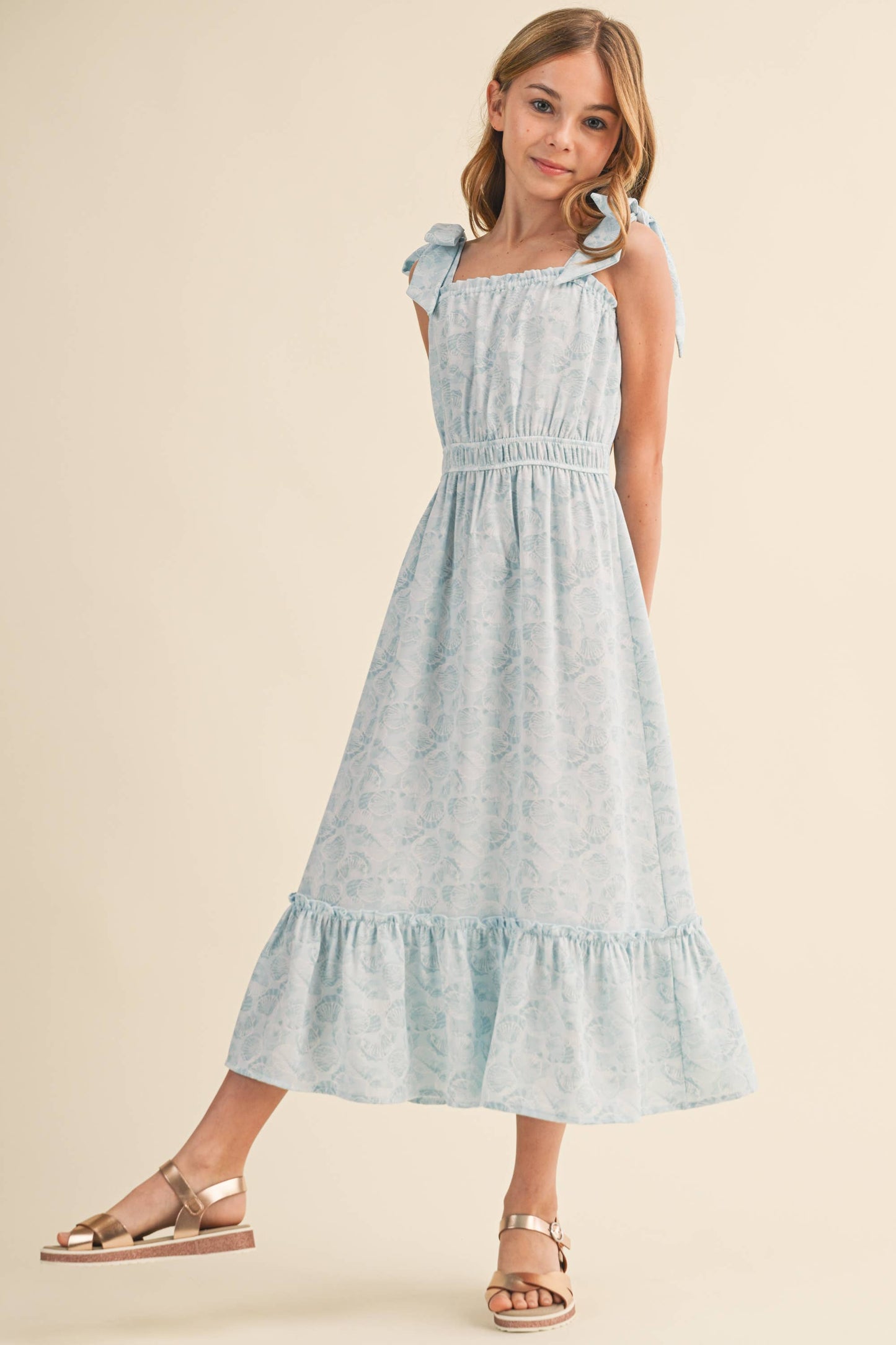 TWEEN GIRLS KIDS STRAPPY JULIETTE WAIST MIDI DRESS (7-12)