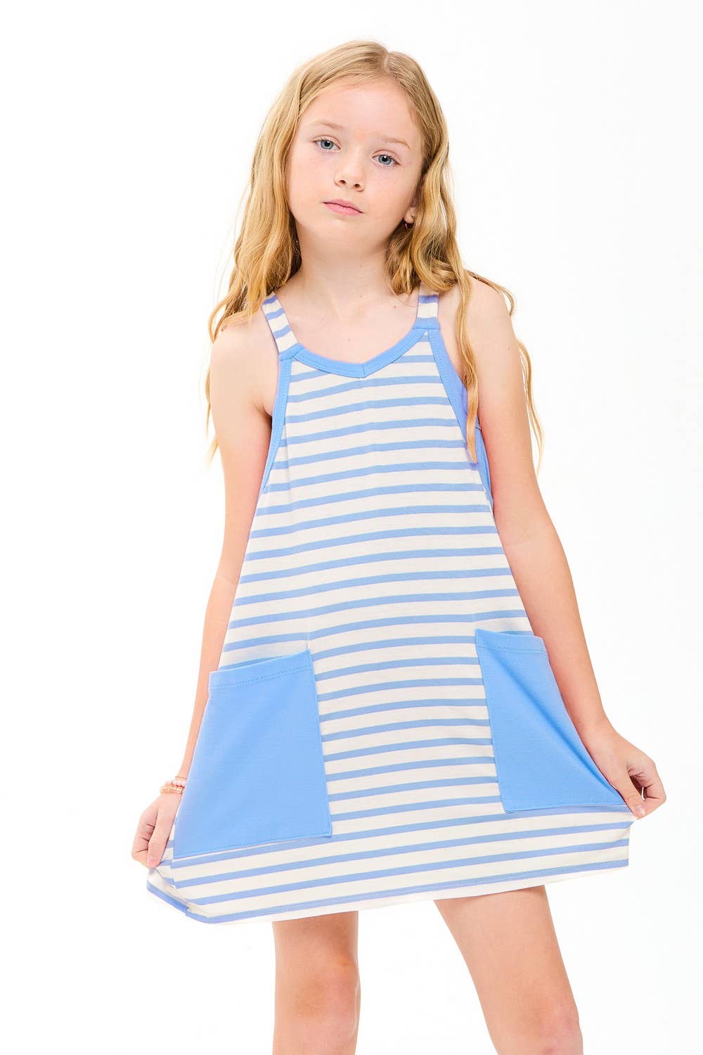 Striped mini dress with inner romper
