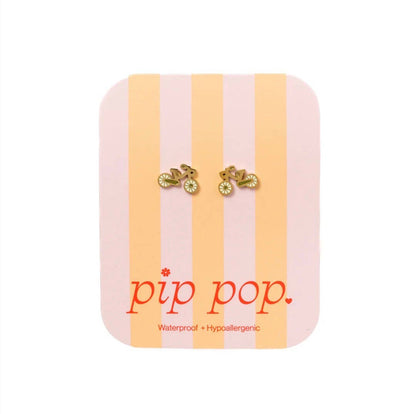 Bike Stud Earrings - Hypoallergenic, Flat Back, Girl Gift