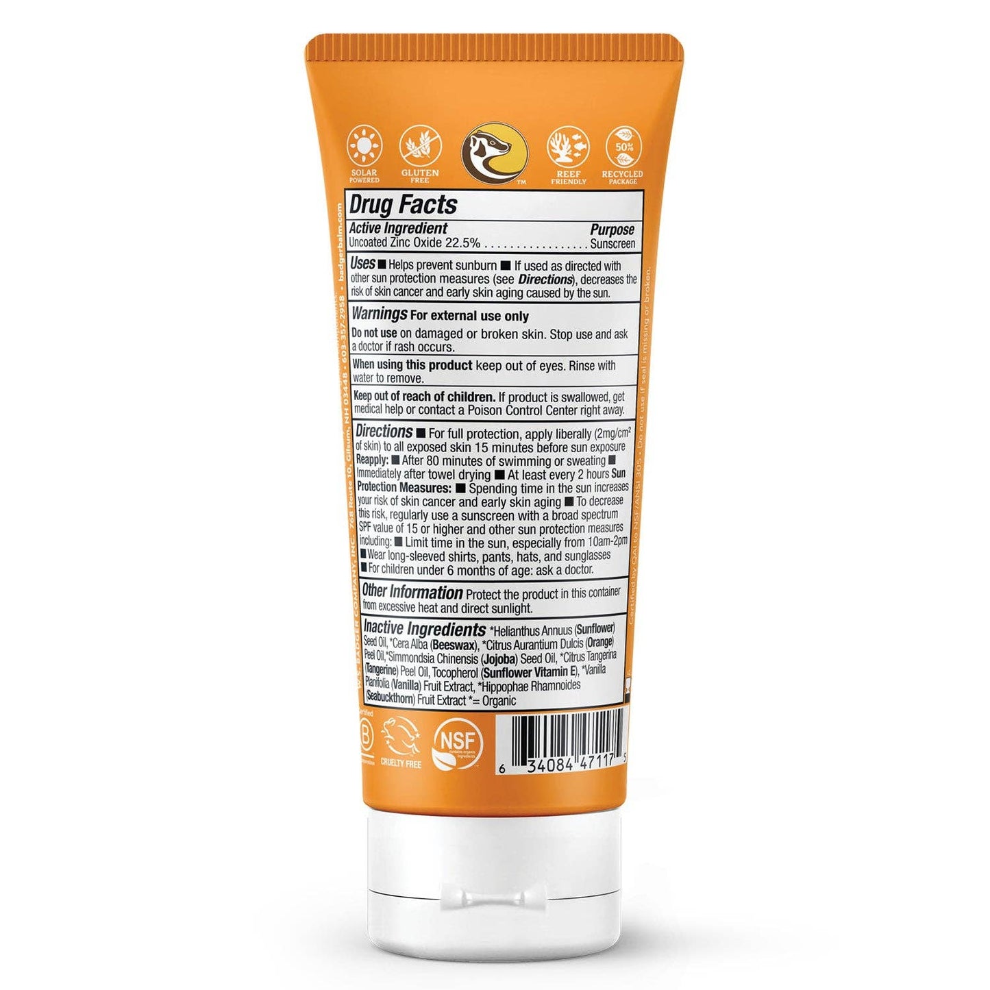 Badger Kids Mineral Sunscreen Cream SPF 40, with Zinc Oxide