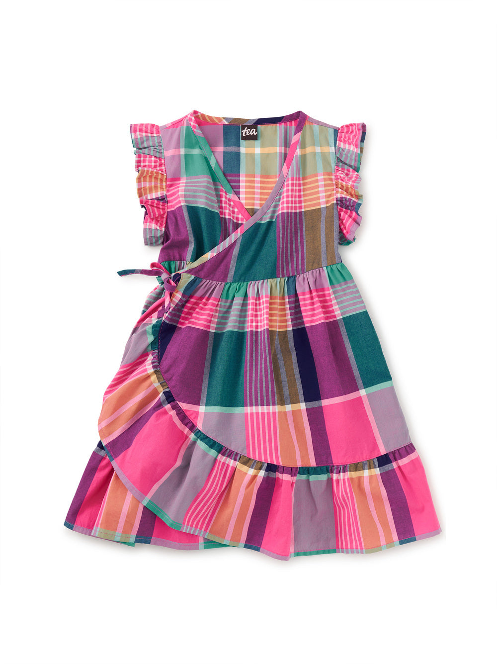 Carnival Plaid Full Sweep Wrap Dress