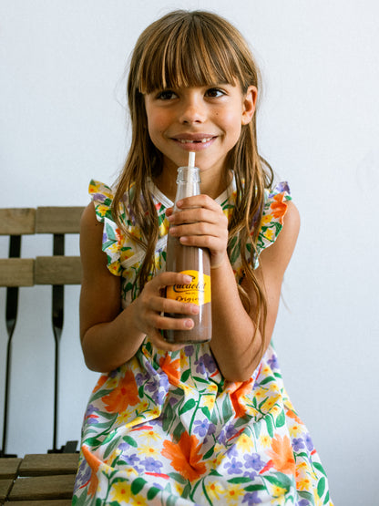 Wrap Neck Dress - Watercolor Floral