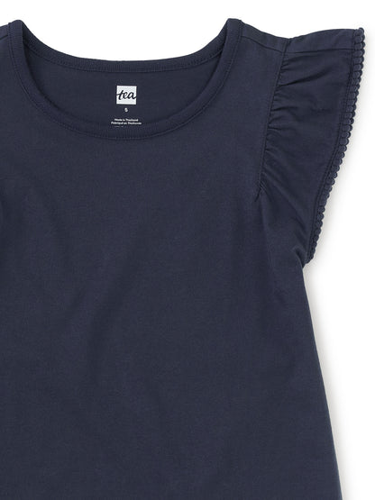 Pom-Pom Flutter Top - Indigo