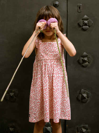 Ruffle Strap Dress - Mini Rose Toss