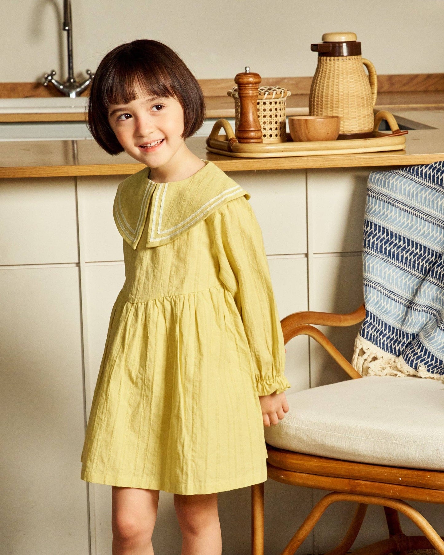 Sarah Wide Collar Textured Dress