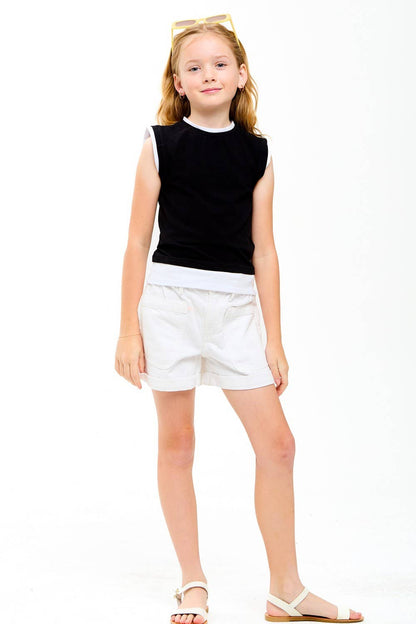 Color Blocked Sleeveless Layered Top