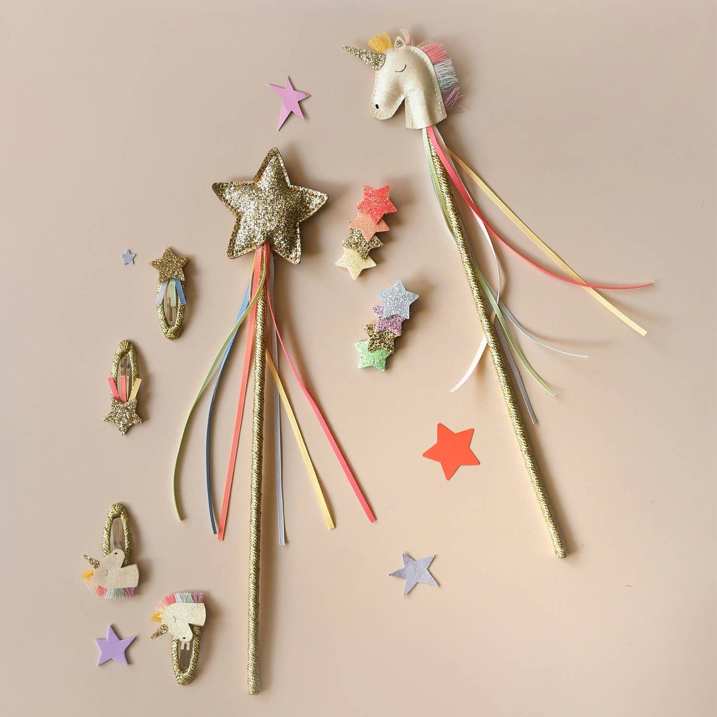 Rainbow Glitter Star Wand
