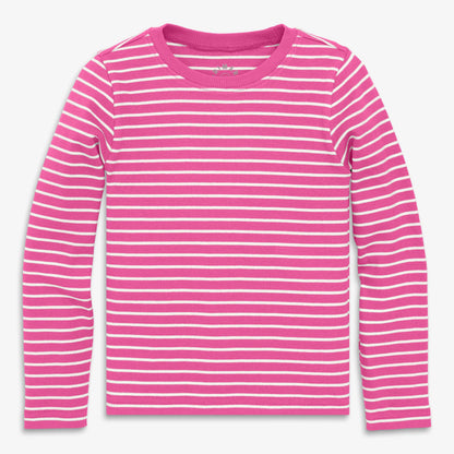 Kids long sleeve rib tee in stripe