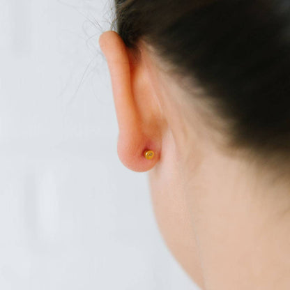 Bow Stud Earrings - Hypoallergenic, Flat Back, Girl Gift