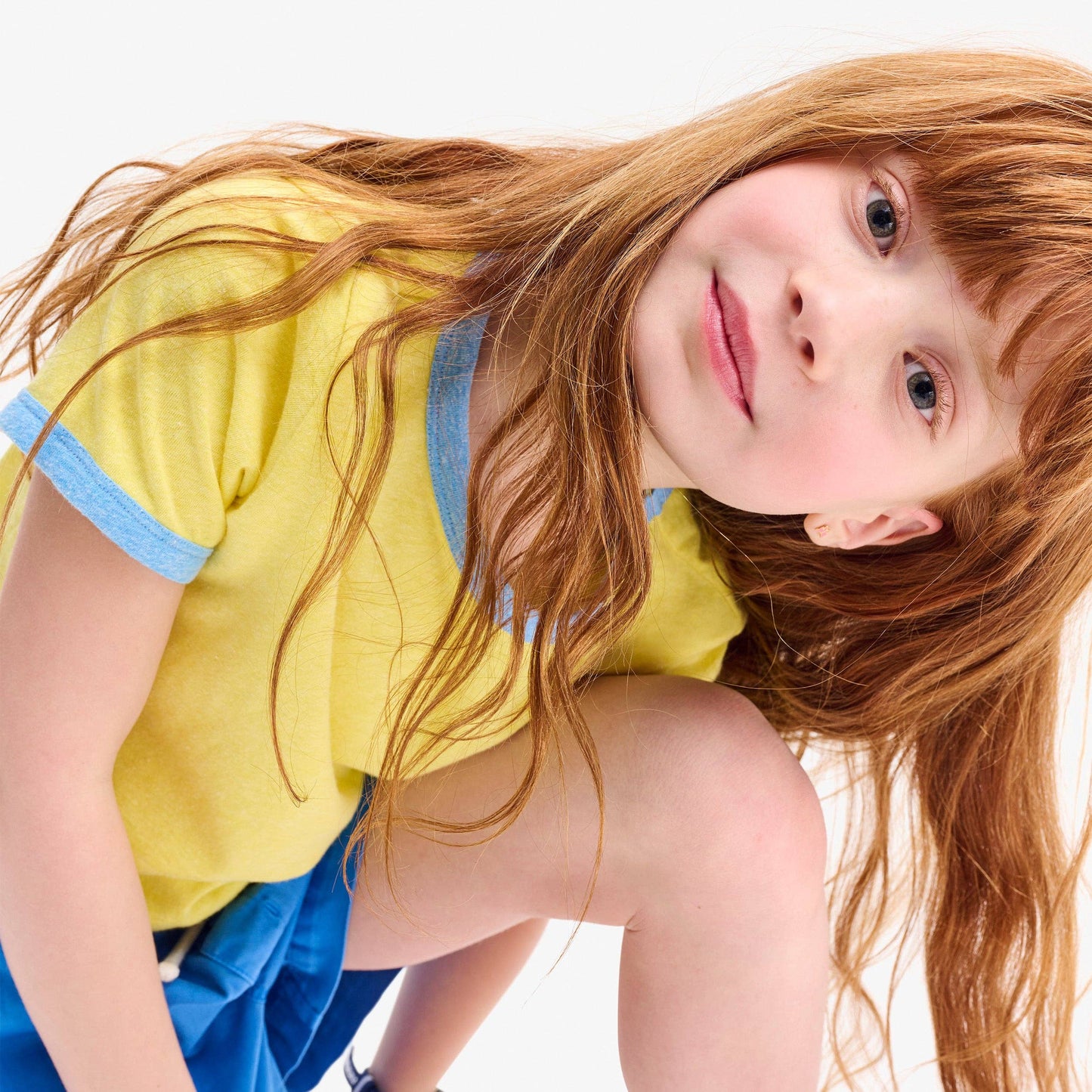 Kids heathered ringer tee: Goldfish / In stock / 6-7