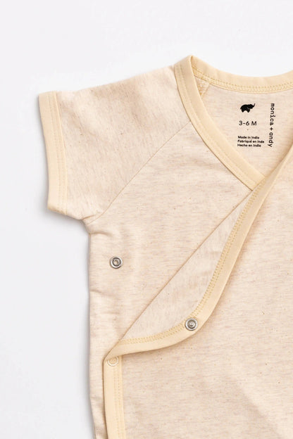 Short Sleeve Lucky Bodysuit- Cream Heather