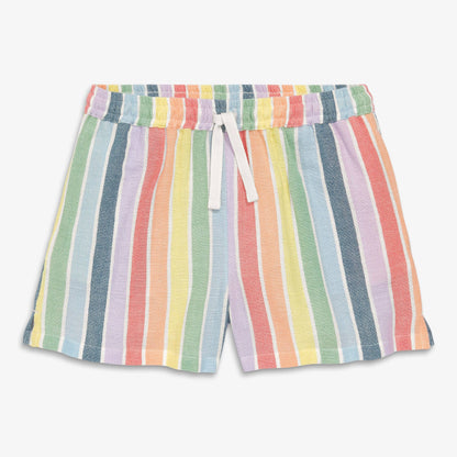 Kids beach short in rainbow stripe
