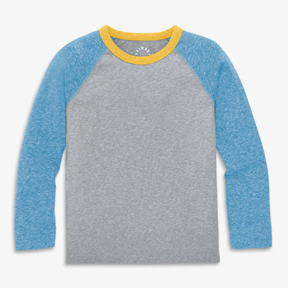 Kids heathered long sleeve baseball tee