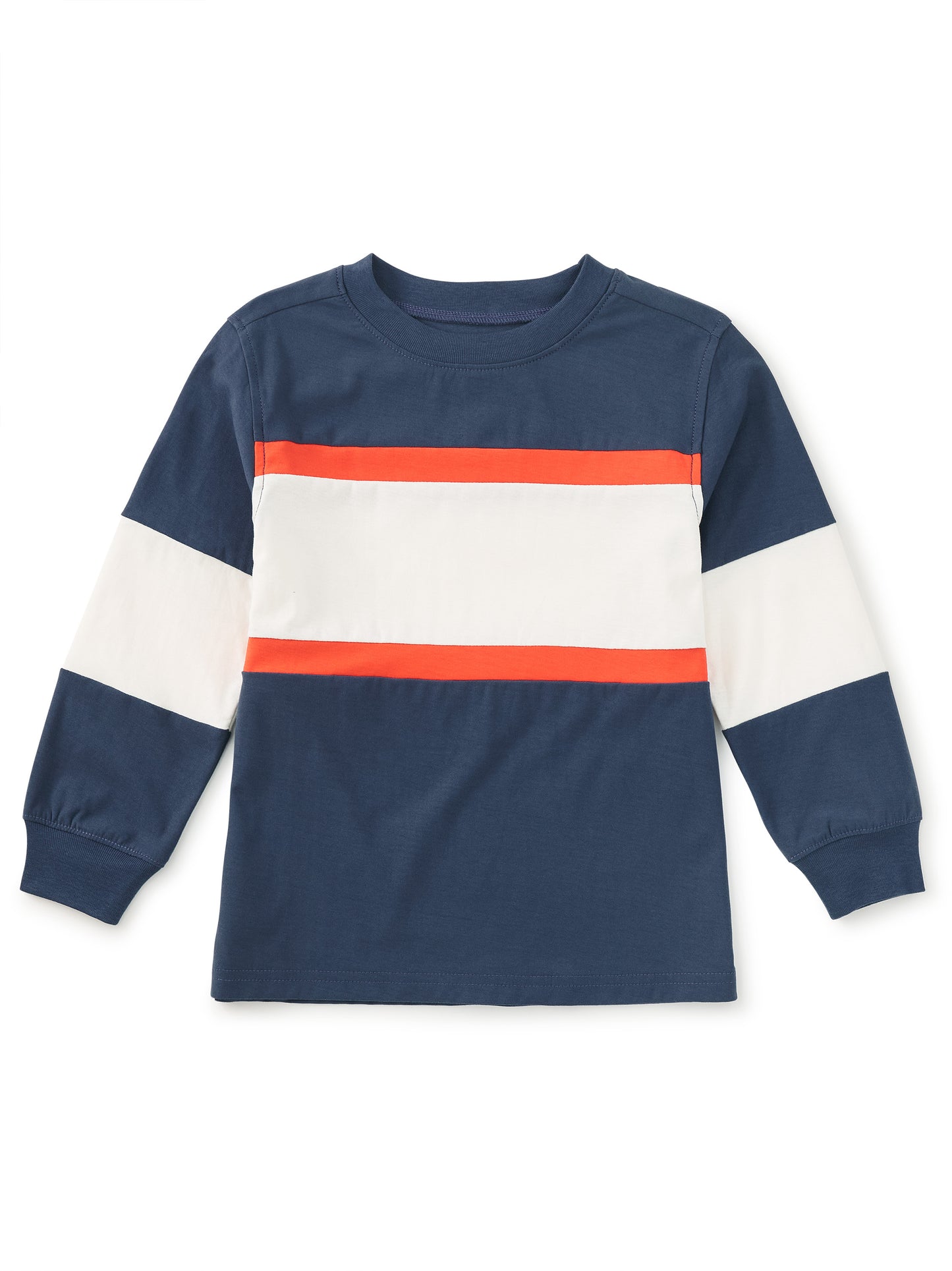 Naval Blue Colorblock Rugby Top