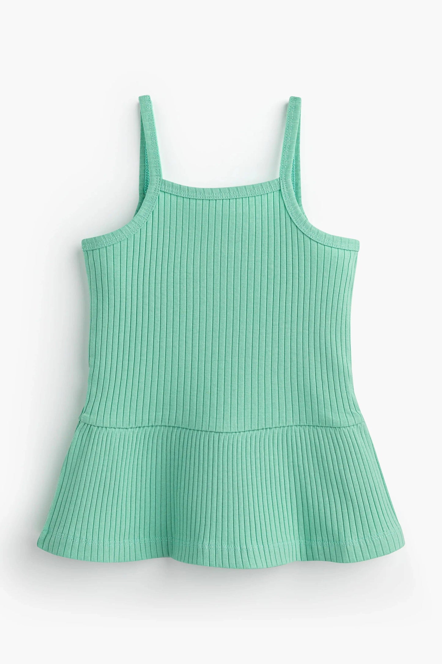 Ribbed Peplum Tank + Short Set- Green