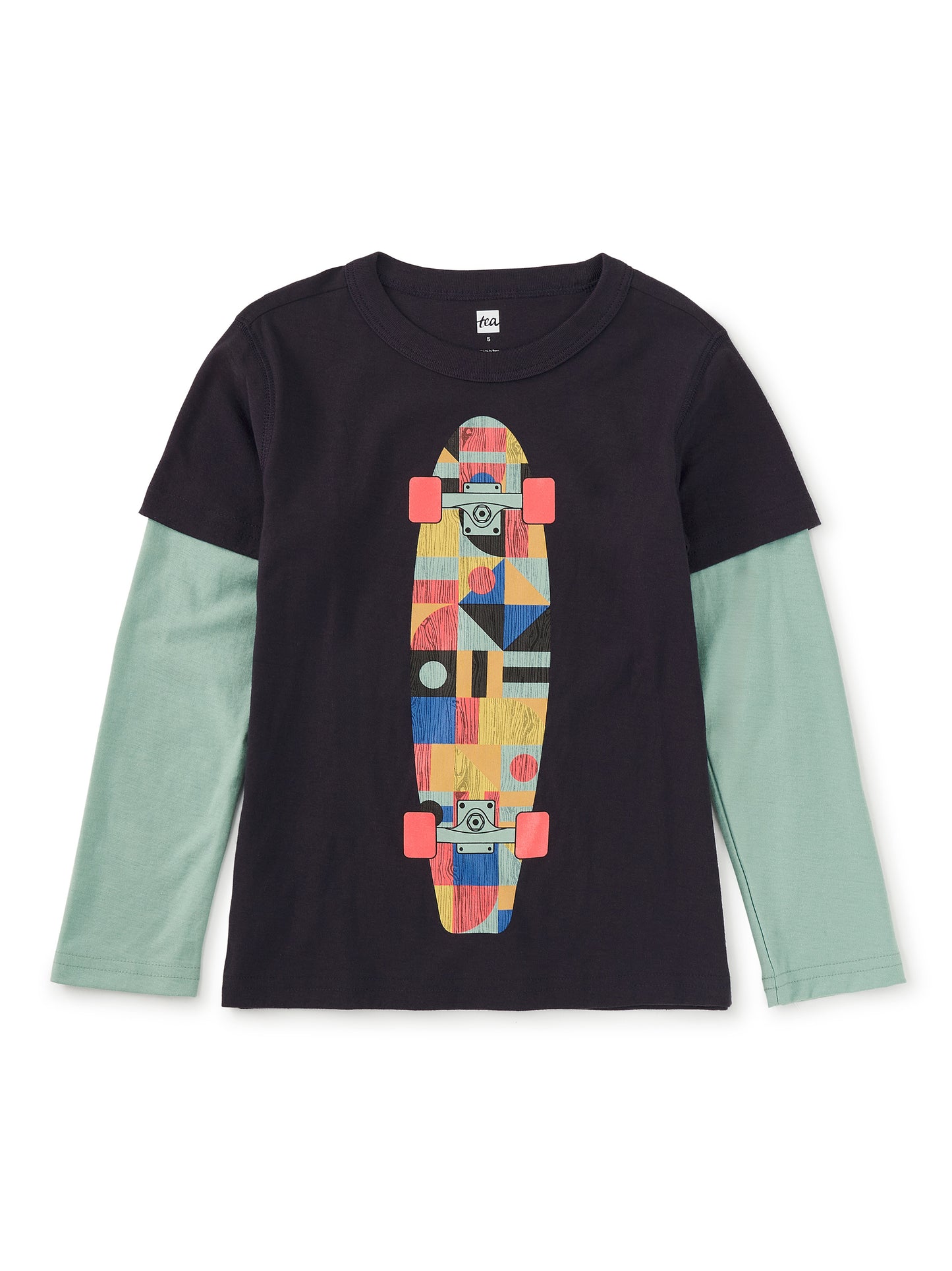 Indigo Bauhaus Skateboard Layered Tee