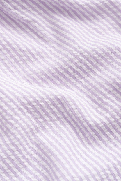 Easter Girls Garden Party Dress- Pastel Lilac Seersucker