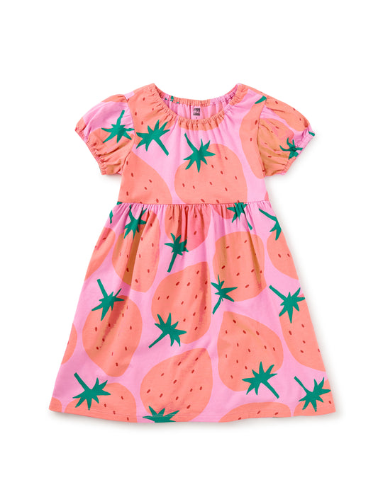 Fresas Puff Sleeve Empire Dress