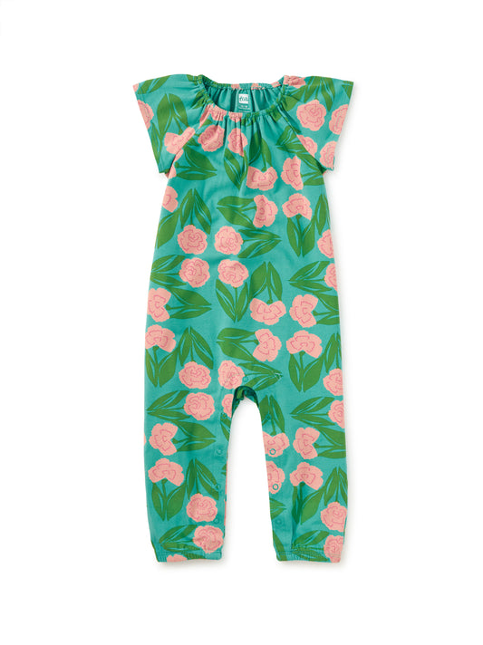 Carnation Tulip Sleeve Baby Romper