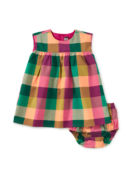 Barcelona Plaid Printed Empire Baby Set