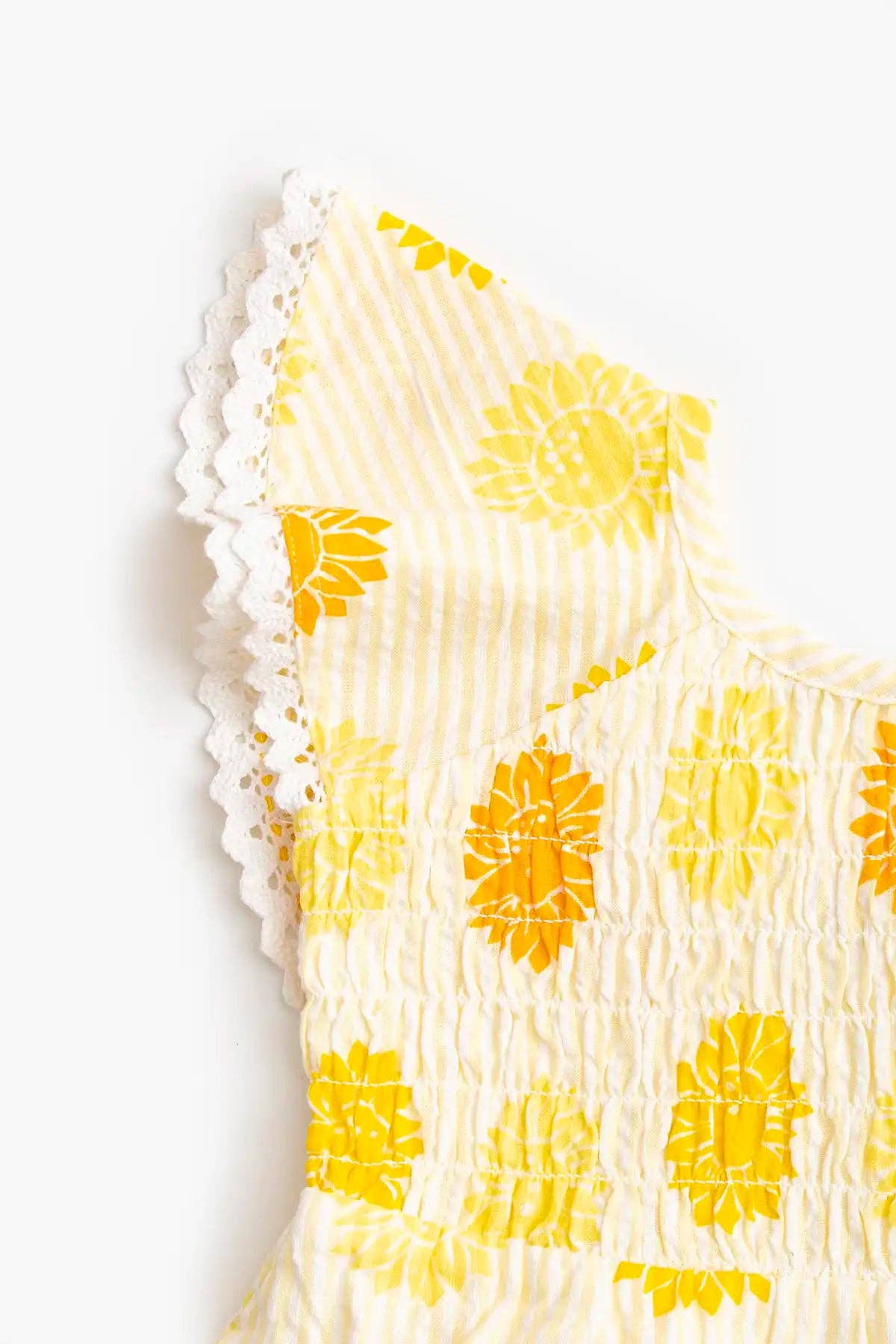 Smocked Ruffle Dress- Sunflower Burst