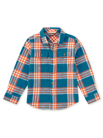 Campfire Plaid Flannel Button Up Shirt
