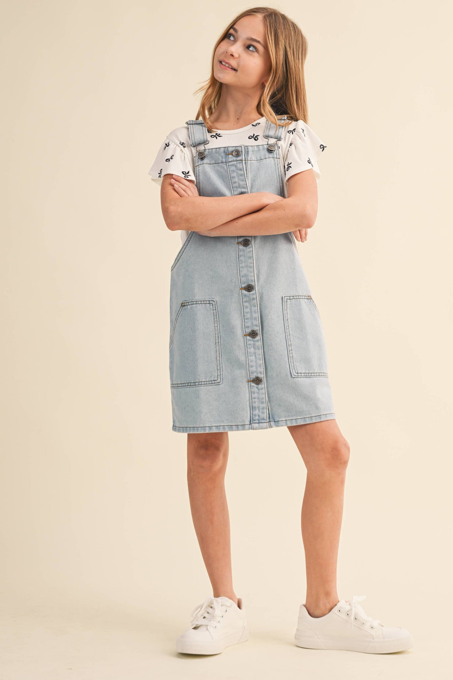 TWEEN KIDS GIRLS DENIM OVERALL DRESS (7-12)
