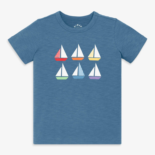 Kids rainbow sailboats tee