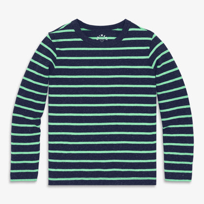 Kids heathered long sleeve stripe tee