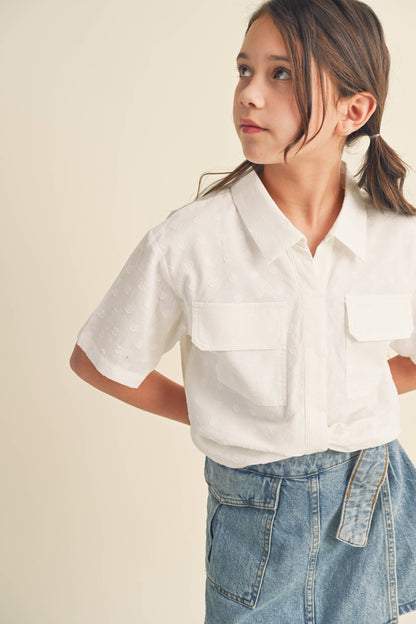 TWEEN GIRLS KIDS DROP SHOULDER S/S TOP KT2413 (7-14 S-L)