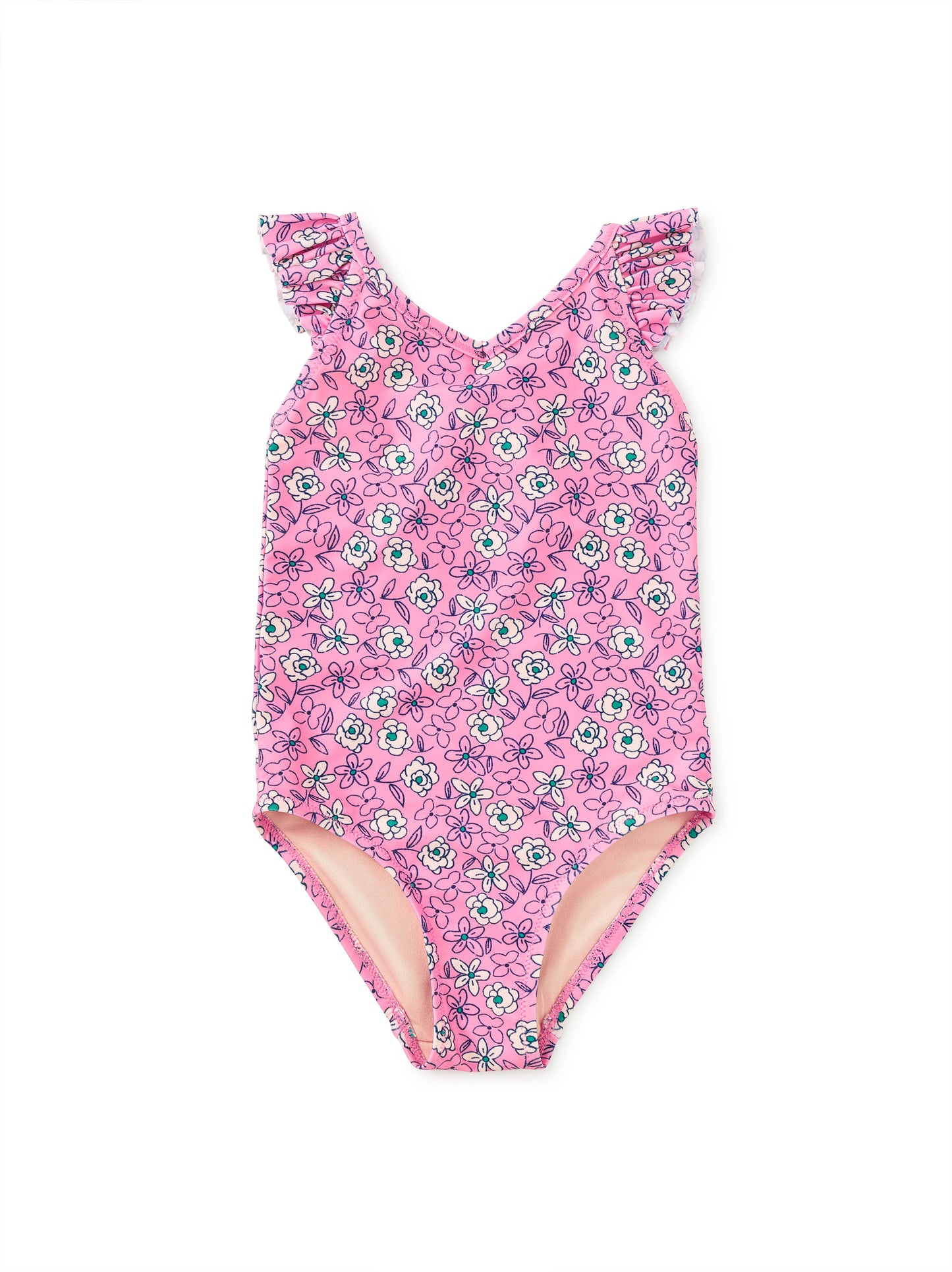 Ruffle One-Piece Swimsuit - Carnation Toss