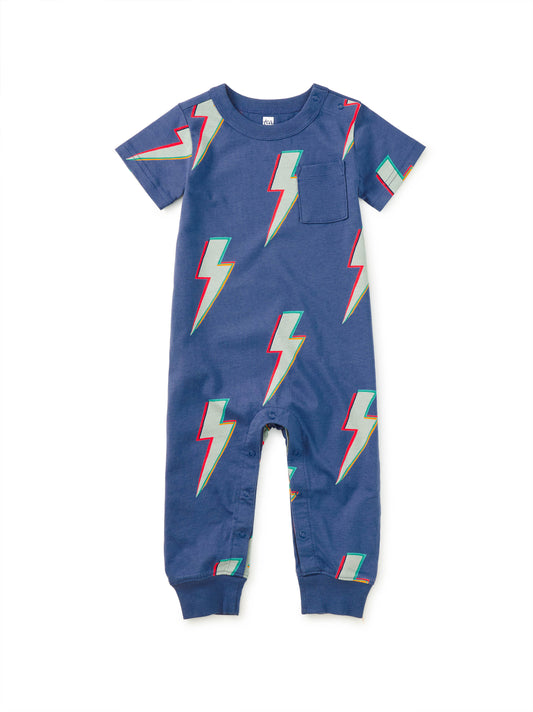 Pocket Baby Romper - Lightning Bolts