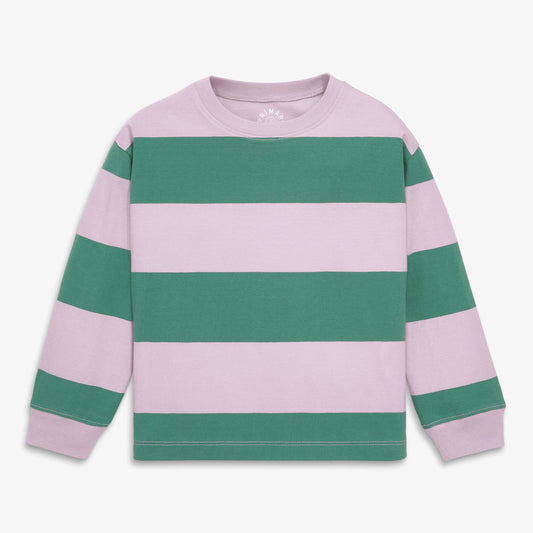 Kids long sleeve easy tee in rugby stripe
