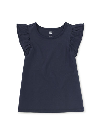 Pom-Pom Flutter Top - Indigo