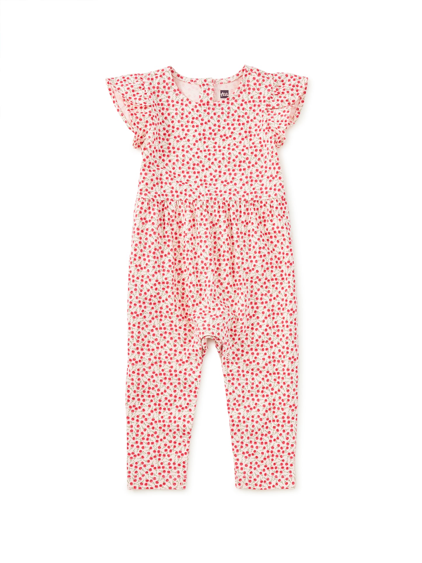 Tulip Sleeve Baby Romper - Mini Rose Toss
