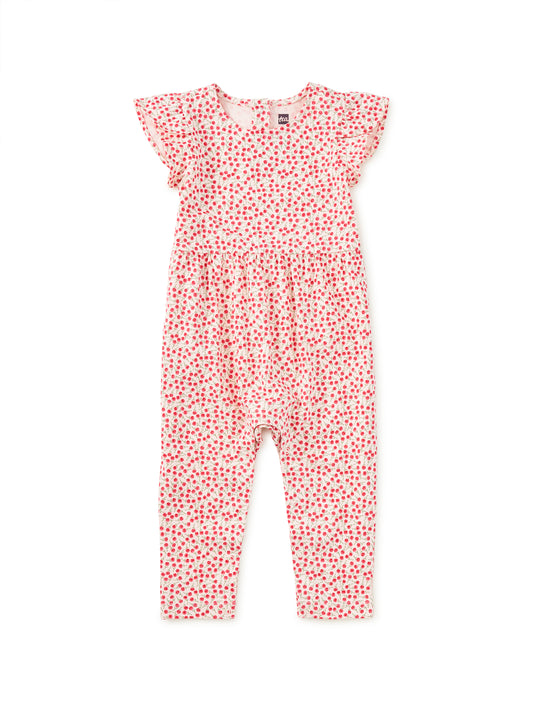 Tulip Sleeve Baby Romper - Mini Rose Toss