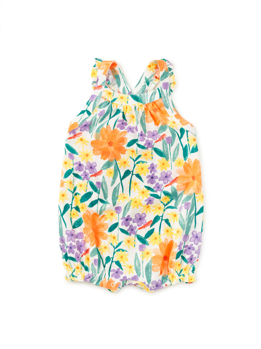 Cross-Back Baby Romper - Watercolor Floral